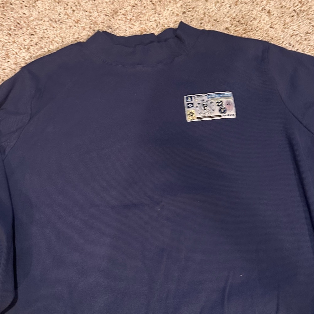 Navy Blue waffle sweatshirt with patch